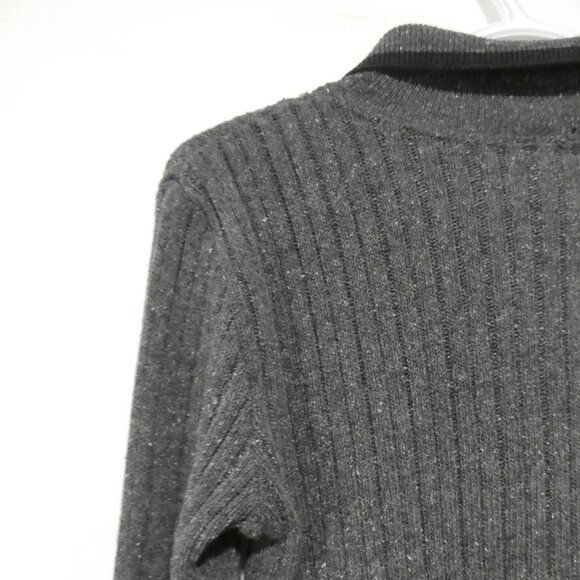 FIBERS | medium | Cropped Ribbed Long Sleeve 1/4 Zip-Up Sweater - Picture 9 of 14